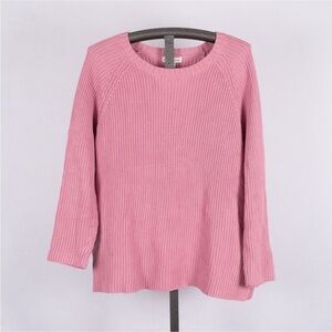 Coldwater Creek Chunky Knit Tunic Length Sweater Pink 100% Cotton Women's SZ 1X